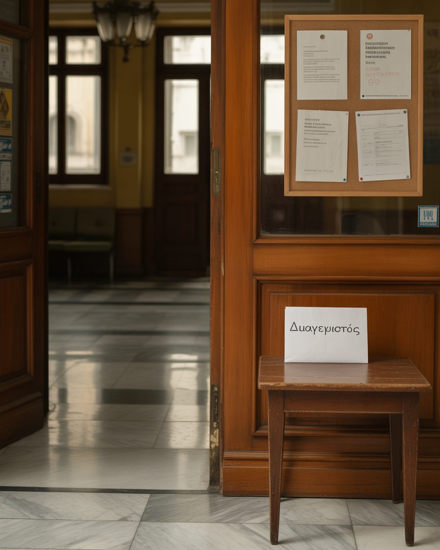 Greek apartment lobby in Kallithea, South Athens — Estia handles building admin and bills